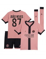 Paris Saint-Germain Joao Neves #87 Tredjedraktsett Barn 2024-25 Korte ermer (+ bukser)